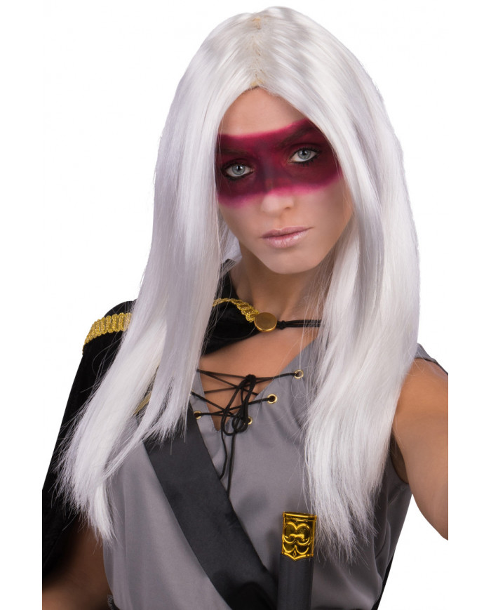 Περούκα Λευκή Μακριά Με Χωρίστρα