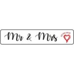 Πινακίδα αυτοκινήτου γάμου Mr & Mrs ημερομηνία (2 τεμ)