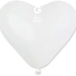 12" Λάτεξ Μπαλόνι Λευκή Καρδιά (50 τεμ)