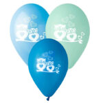 12″ Μπαλόνι τυπωμένο Κουκουβάγια μπλε (5 τεμ)