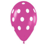 12" Μπαλόνι τυπωμένο φούξια πουά (25 τεμ)