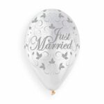 13" Μπαλόνια Just Married Διάφανα (25 τεμ)