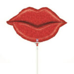 14'' Μπαλόνι Κόκκινα Χείλια με Glitter