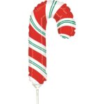 14" Mini Shape Μπαλόνι κόκκινο Candy Cane