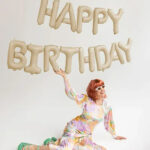 Σετ Μπαλόνια Γενεθλίων -“Happy Birthday” - Μπεζ (13 τεμ)