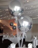 16" Μπαλόνι ασημί τρισδιάστατη σφαίρα ORBZ - Image 4