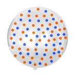 18'' Διάφανο Bobo Μπαλόνι γαλάζιο-πορτοκαλί πουά