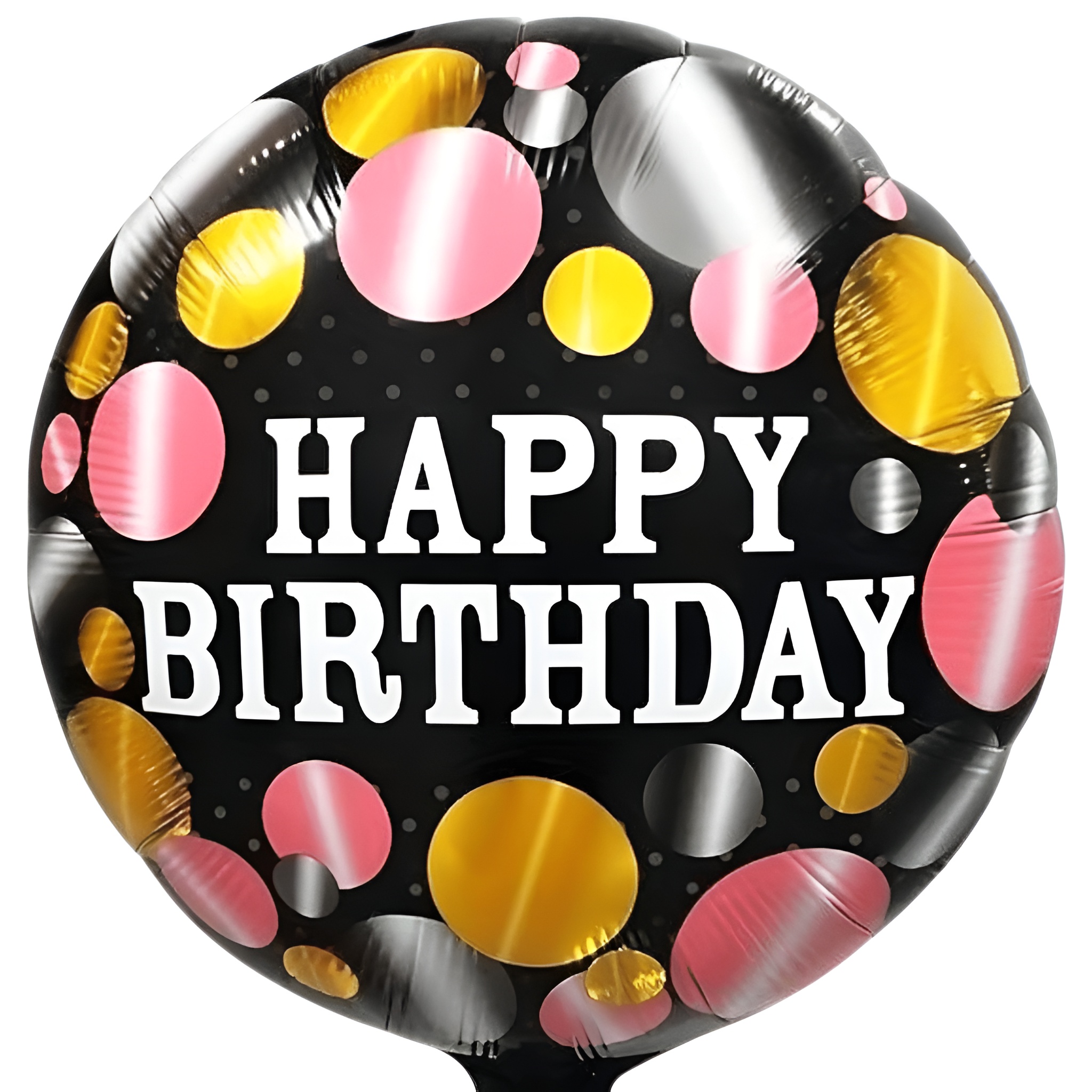 18'' Μαύρο Μπαλόνι Happy Birthday με Κύκλους