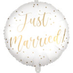 18” Μπαλόνι λευκό Just Married - Image 2