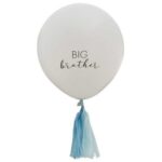 18" Big Brother λευκό Μπαλόνι με μπλε φούντες