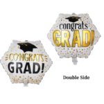 18″ Μπαλόνι Αποφοίτησης Οκτάγωνο Congrats Grad - Image 3