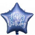 18" Μπαλόνι Αστέρι Happy Birthday Μπλε Navy