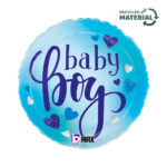 18" Μπαλόνι Baby Boy μπλε καρδιές