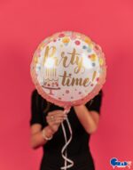 18″ Μπαλόνι Γενεθλίων ροζ Party Time - Image 3