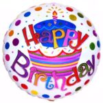 18" Μπαλόνι Happy Birthday cup cake πουά