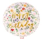 18" Μπαλόνι Happy Birthday φλοράλ