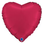 18" Μπαλόνι Καρδιά Σατέν Κερασί