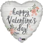 18" Μπαλόνι Ρουστίκ Καρδιά Happy Valentine's Day
