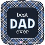 18" Τετράγωνο Μπαλόνι Best Dad Ever Καρό