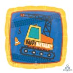 18" Τετράγωνο μπαλόνι Construction Birthday