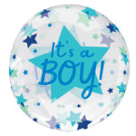 22'' Διάφανο Μπαλόνι ORbz - It's A Boy Αστεράκια