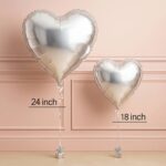 24'' Μπαλόνι Καρδιά Ασημί - Image 2