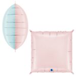 24″ Μπαλόνι Τετράγωνο Δίχρωμο Ροζ-Γαλάζιο Παστέλ (2 τεμ)