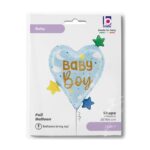 25" Μπαλόνι Καρδιά Baby Boy Stars (NO PKG) - Image 2