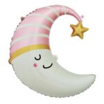 27" Μπαλόνι Φεγγαράκι με ροζ σκουφάκι