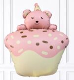28'' Μπαλόνι Cupcake Με ροζ Αρκουδάκι - Image 2