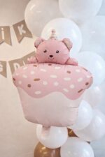 28'' Μπαλόνι Cupcake Με ροζ Αρκουδάκι - Image 3