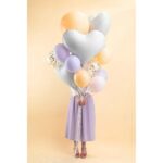 30" Μπαλόνι Άσπρη σατέν Καρδιά funky - Image 3