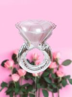 30″ Μπαλόνι διαμαντένιο Μονόπετρο ροζ - Image 2