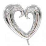 30" Μπαλόνι με Τρύπα Ασημί Καρδιά