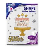 33" Μπαλόνι τούρτα Happy Birthday με κομφετί - Image 2