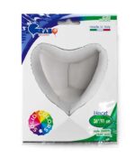 36" Μπαλόνι Ασημί Καρδιά - Image 2