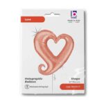 37" Μπαλόνι Καρδιά ροζ-χρυσό που ιριδίζει - Image 2