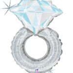 38" Μπαλόνι ασημί Mονόπετρο