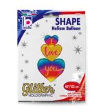 40'' Μπαλόνι αγάπης ουράνιο τόξο με γκλίτερ - Image 2