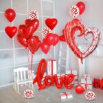 40″ Μπαλόνι κόκκινη-ασημί Καρδιά με τρύπα - Image 2