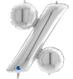 40" Μπαλόνι σύμβολο "%" Ασημί
