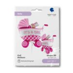 42" Μπαλόνι γέννησης καροτσάκι 3D Girl - Image 3