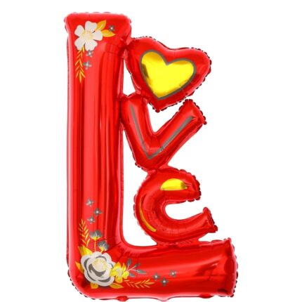 43″ Μπαλόνι LOVE κόκκινο φλοράλ