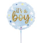 9'' Mini Shape Μπαλόνι It's A Boy με αστεράκια