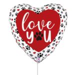 9" Mini Shape Μπαλόνι "Love You" Paw Prints