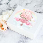 Αυτοκόλλητα με όνομα θέμα Αερόστατο κορίτσι (6 τεμ)