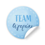 Αυτοκόλλητα για Gender Reveal - Team Αγοράκι (6 τεμ)