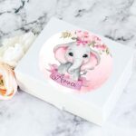 Αυτοκόλλητα με όνομα Ελεφαντάκι κορίτσι (6 τεμ)