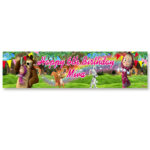 Banner με μήνυμα Μάσα και Αρκούδος