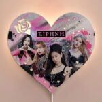 Ξύλινο Φωτιστικό καρδιά - BlackPink